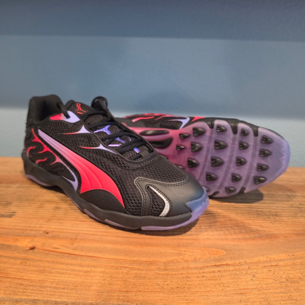 Puma‎ Mens Inhale Flare Sneakers Black Pink Purple Mesh Cell 10.5